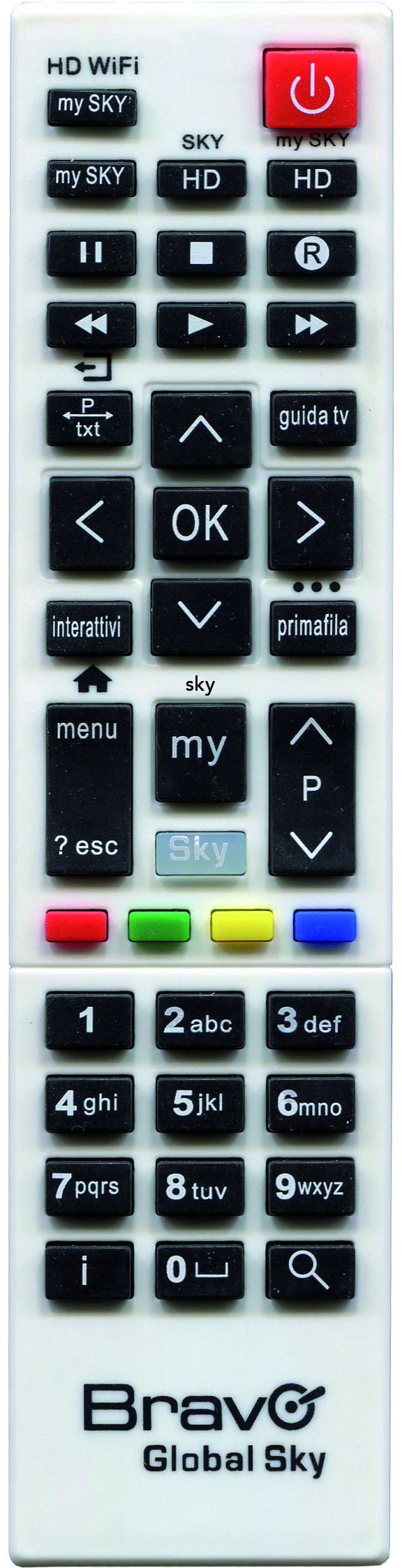 Bravo Global Sky Telecomando Pre-Programmato per Tutti i Tipi di Decoder Sky