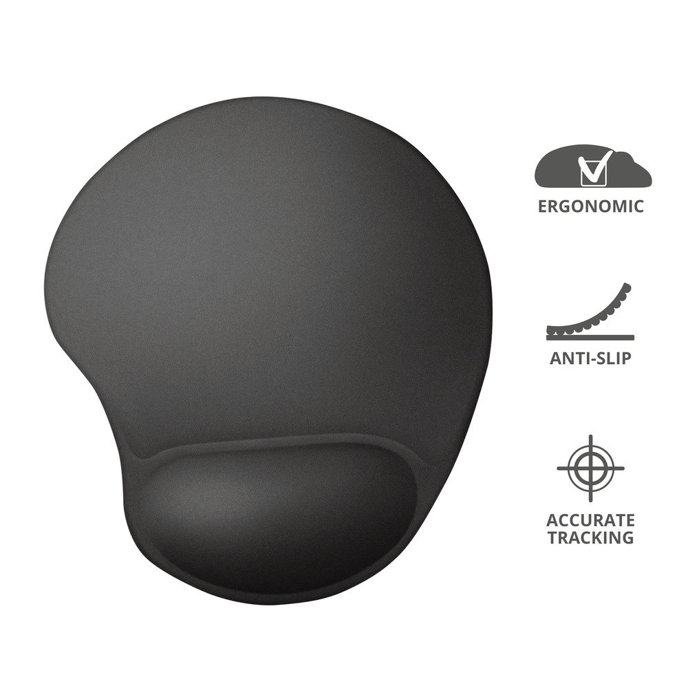 Trust Mousepad Bigfoot 16977 Ergonomico con Poggiapolsi a Fondo Antiscivolo