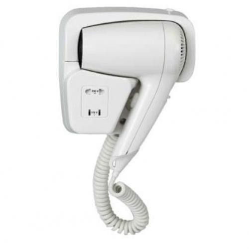 Moel 720 Furbi Bianco Asciugacapelli da Muro 1050W con Presa per Rasoio