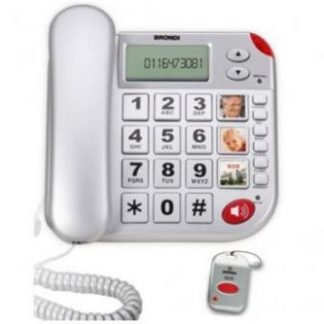 Brondi Super Bravo Plus Silver Telefono Fisso con Tasti Grandi e Vivavoce