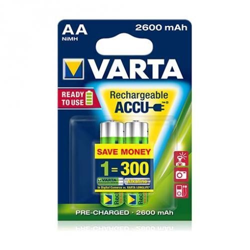 Varta Batteria Ricaricabile AA Stilo 2600 mAh Confezione da 2 Pezzi