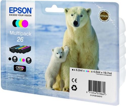 Epson Serie Orso Polare 26 Multipack 4 Cartucce Inchiostro Originale