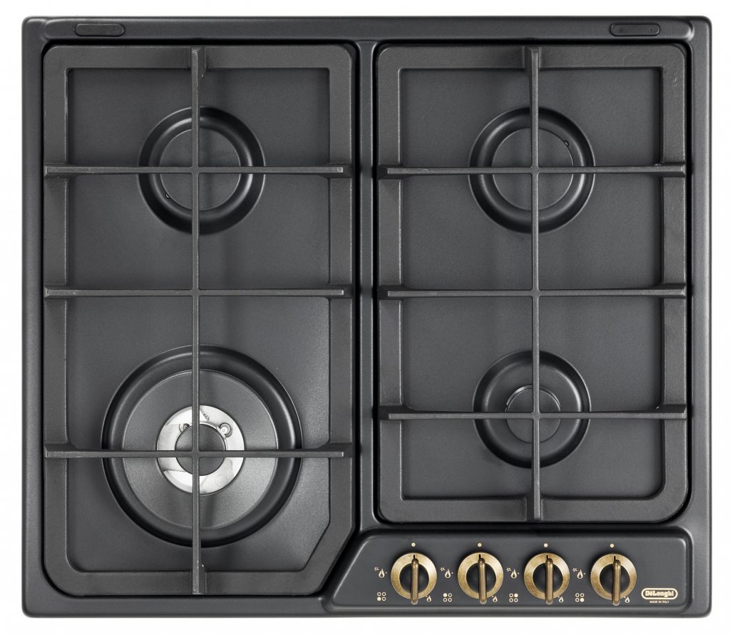 De Longhi ANF46PRO Piano Cottura Gas 60cm 3 Fuochi 1 Triplo Corona Antracite