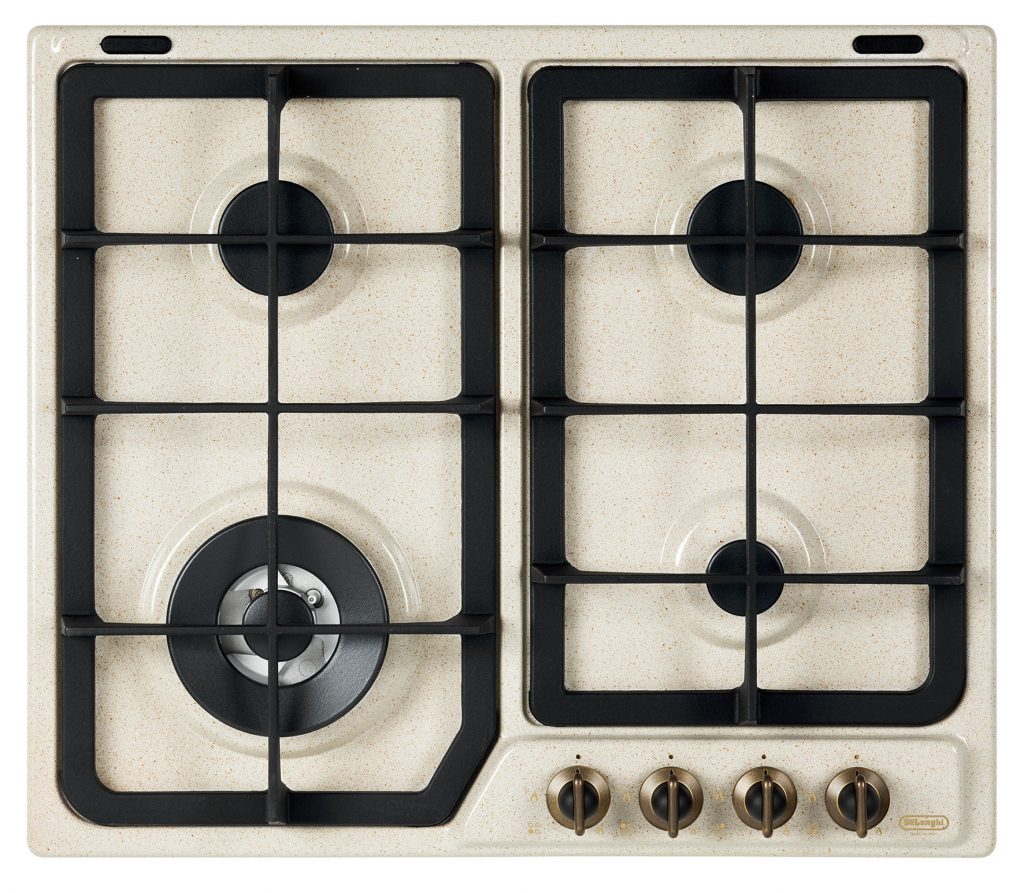 De Longhi AVF46PRO Avena Piano Cottura a Gas 60CM 4 Fuochi con Griglie in Ghisa