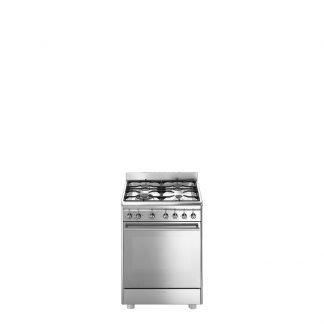 Smeg CX68MF82 Inox Cucina 60CM 4 Fuochi a Gas con Forno Elettrico 72 Litri