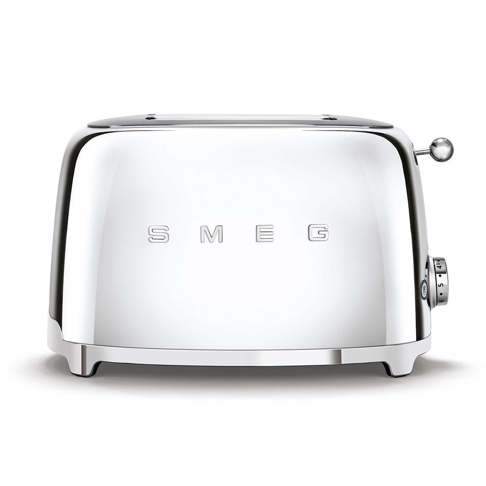Smeg TSF01SSEU Cromo Retro Tostapane 950W 3 Programmi 6 Temperature 2 Fette