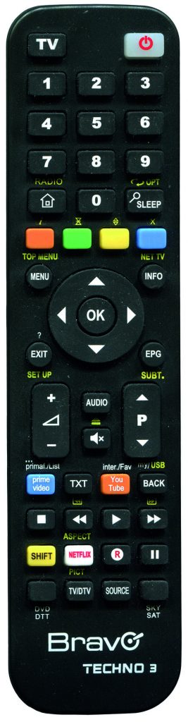 Bravo TECHNO3 Telecomando Universale per TV con 3 Banchi di Memoria