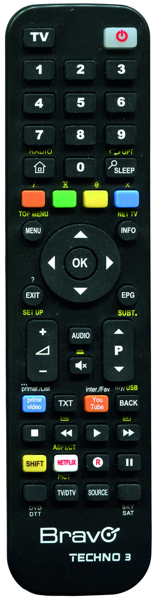 Bravo TECHNO3 Telecomando Universale per TV con 3 Banchi di Memoria