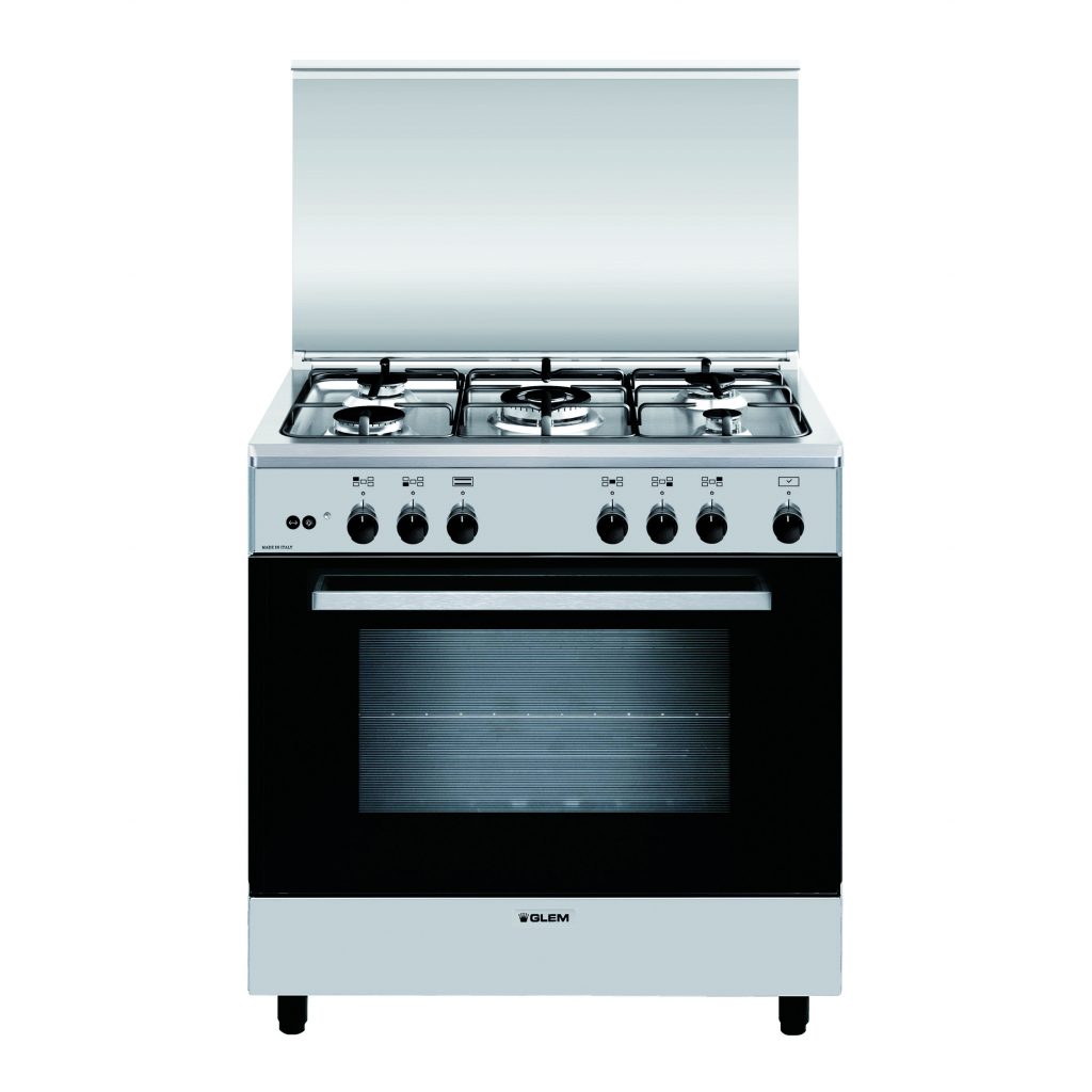 Glem A855GI Inox Alpha Cucina 80CM 4 Fuochi a Gas 1 Tripla Corona Forno a Gas