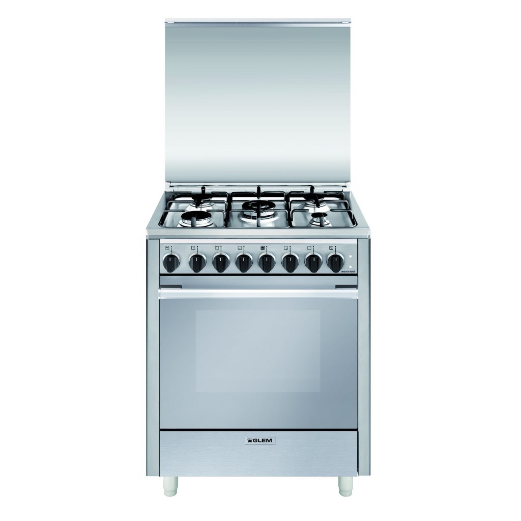 Glem U765MI6 Inox Cucina 70CM 5 Fuochi a Gas Forno Elettrico con 6 Funzioni