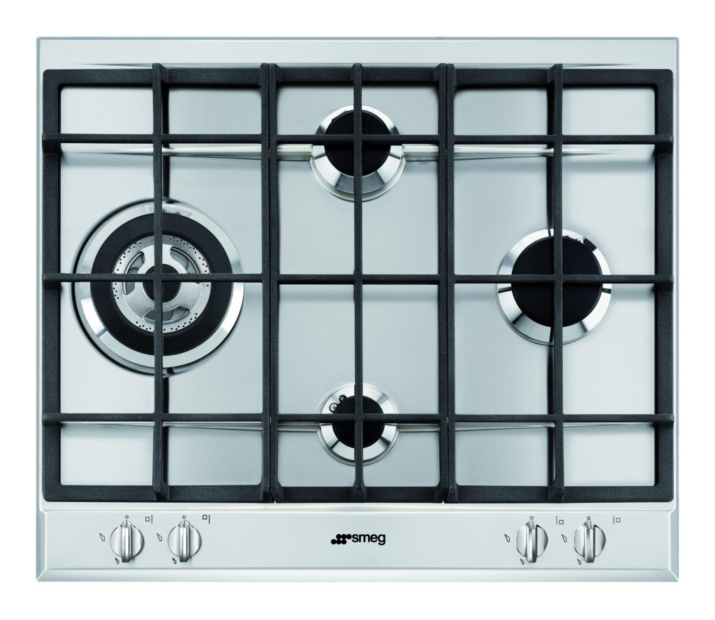 Smeg SLR64SGH Piano Cottura a Gas 60cm 4 Fuochi con Griglie in Ghisa