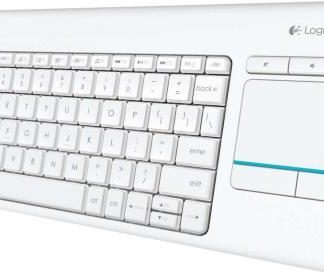 Logitech K400 Plus Bianca Tastiera Wireless con Touchpad Integrato