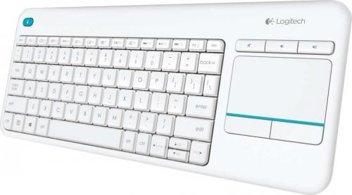 Logitech K400 Plus Bianca Tastiera Wireless con Touchpad Integrato
