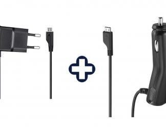 Samsung Special Pack Ricarica Caricabatteria Micro USB 700 mA a Parete e da Auto
