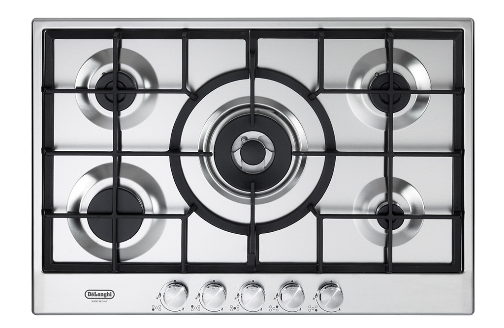 De Longhi HDG575PRO Piano Cottura Gas 75CM 5 Fuochi con Griglie in Ghisa