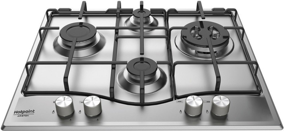 Hotpoint PCN 642 T/IX/HAR Piano Cottura a Gas 60 Cm 4 Fuochi con 1 Tripla Corona