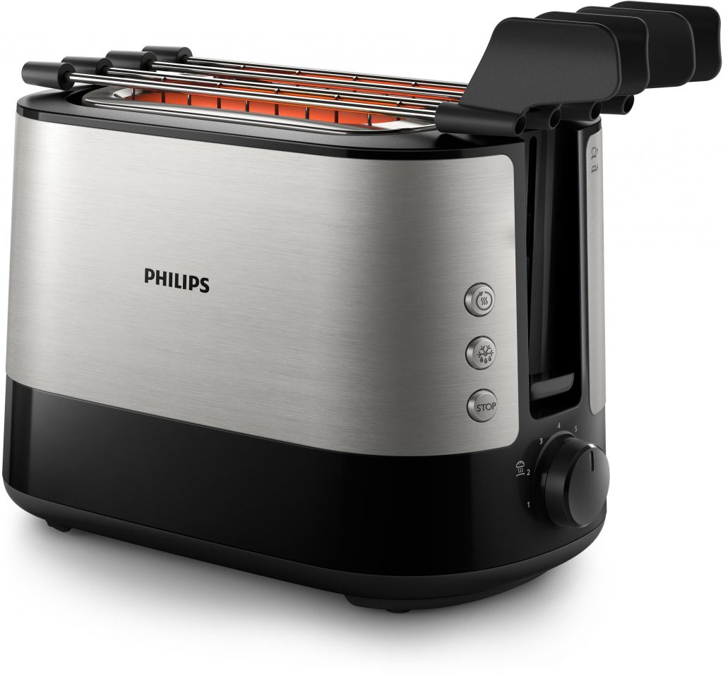 Philips Viva Collection HD2639 Inox Tostapane 2 Pinze 730W 7Livelli Cottura