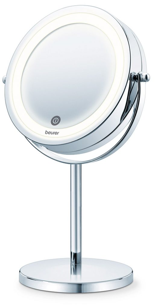 Beurer BS55 Specchio Cosmetico Illuminato Diametro 13 cm con Ingrandimento 7x