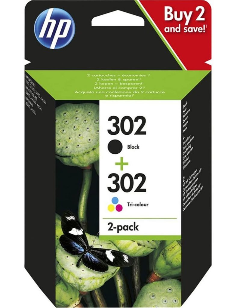 HP 302 Combo Pack Confezione Cartucce Originali Inchiostro Nero e Tricromia