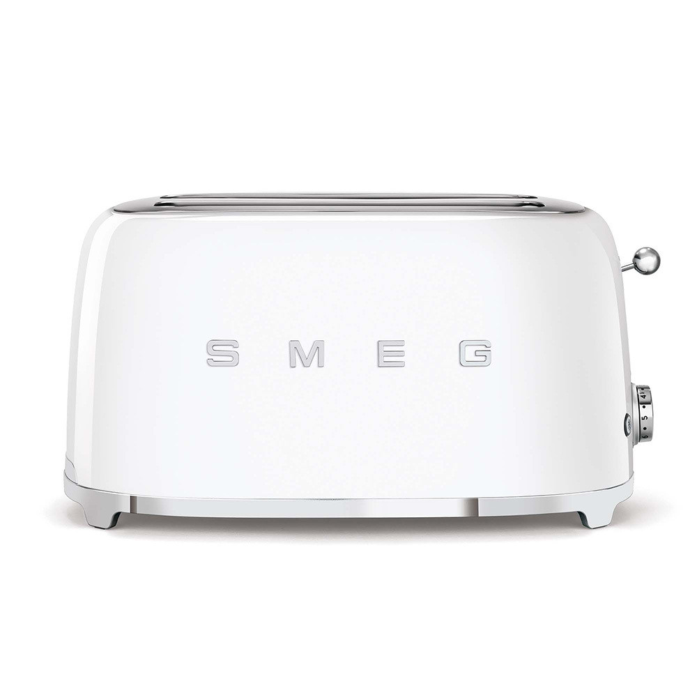 Smeg TSF02WHEU Bianco Tostapane a 2 Scomparti 4 Fette 1500W Stile Retro