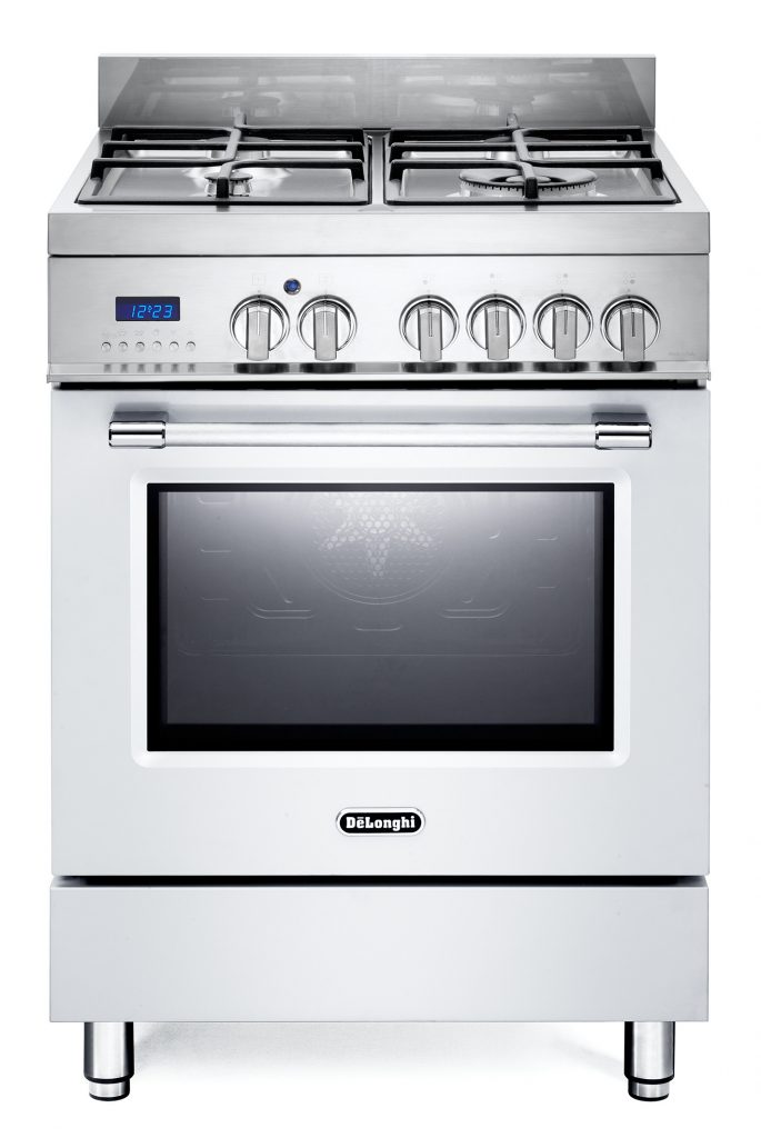 De Longhi PRO66MW Cucina 60CM 4 Fuochi a Gas Griglia in Ghisa e Forno Elettrico