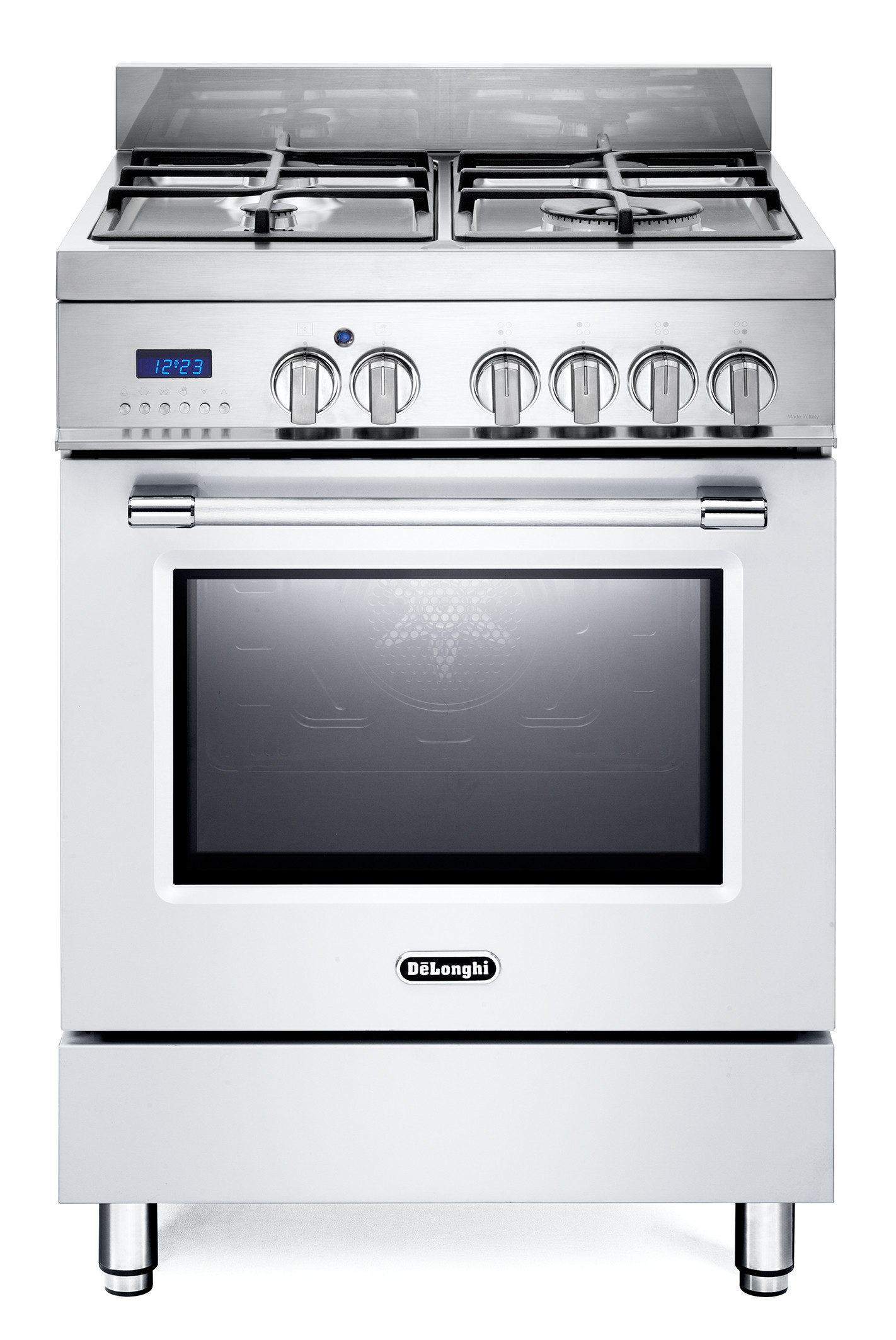 De Longhi PRO66MW Cucina 60CM 4 Fuochi a Gas Griglia in Ghisa e Forno Elettrico