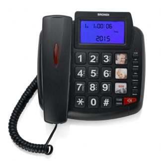 Brondi Bravo 90 LCD Nero Telefono Fisso con Vivavoce e Tasti Grandi