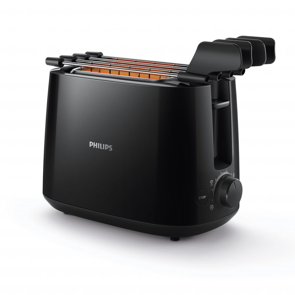 Philips HD258390 Tostapane Nero 600W 8 Programmi 2 Scomparti