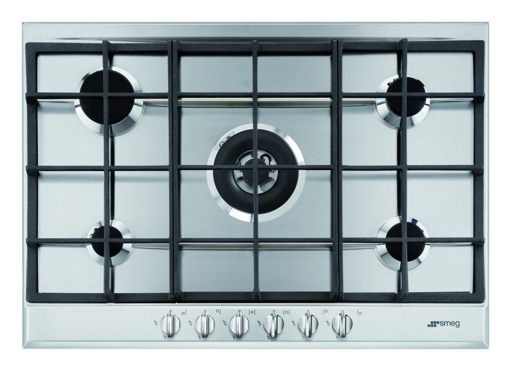 Smeg SLR75SGH Piano Cottura Gas 70CM 5 Fuochi con Griglie in Ghisa