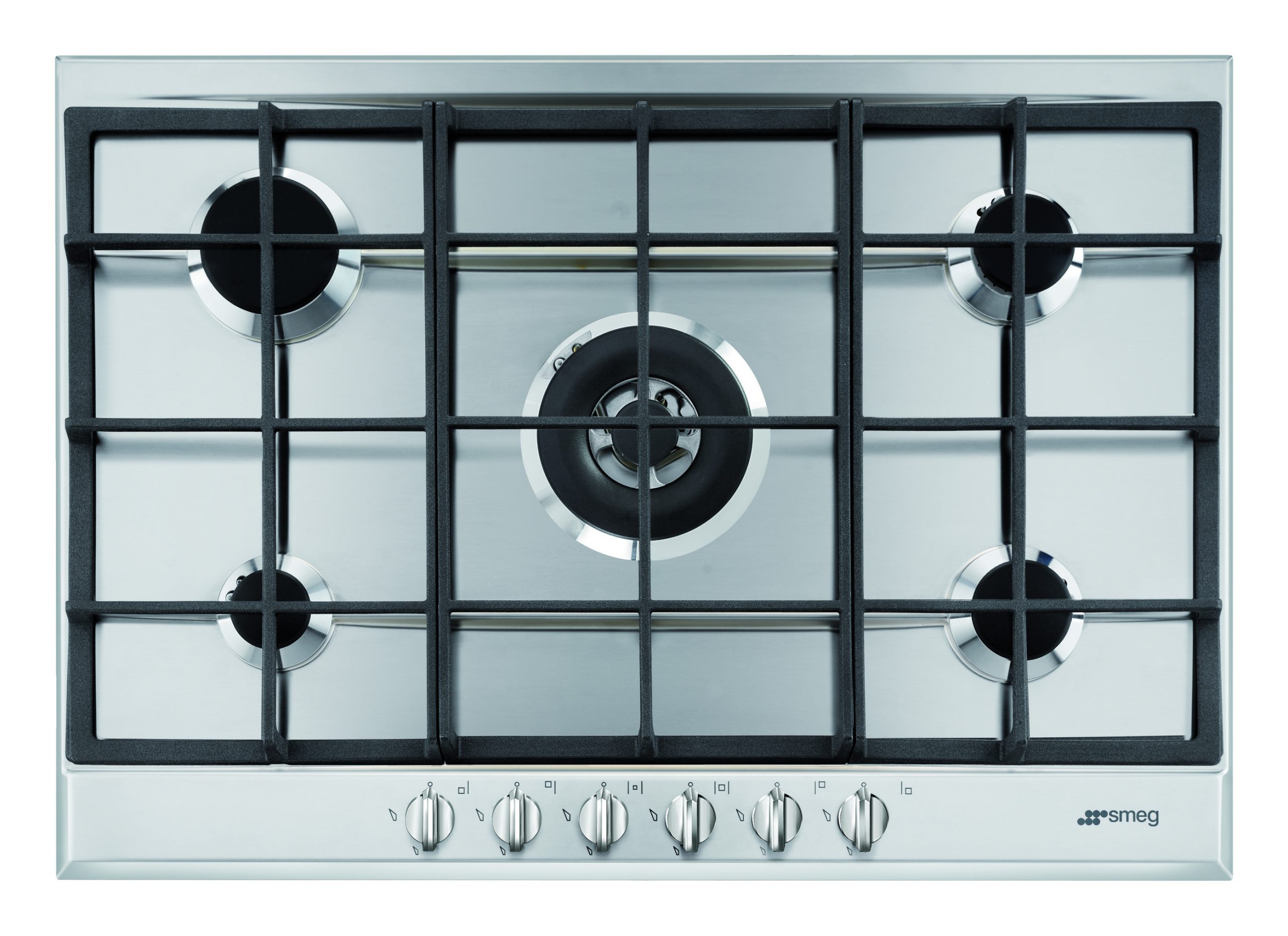 Smeg SLR75SGH Piano Cottura Gas 70CM 5 Fuochi con Griglie in Ghisa