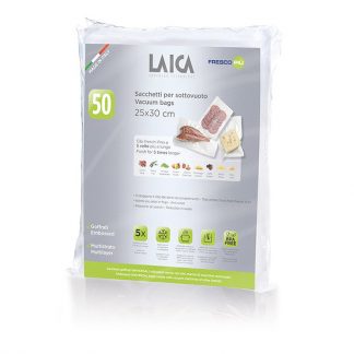 Laica VT35100 Sacchetti Sottovuoto 25x30cm Confezione da 50 Pezzi
