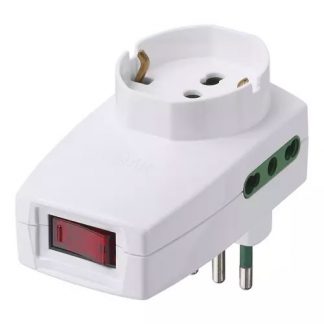 Vimar Adattatore Multiplo SICURY 250 V Sfalsato Verticale con Interruttore