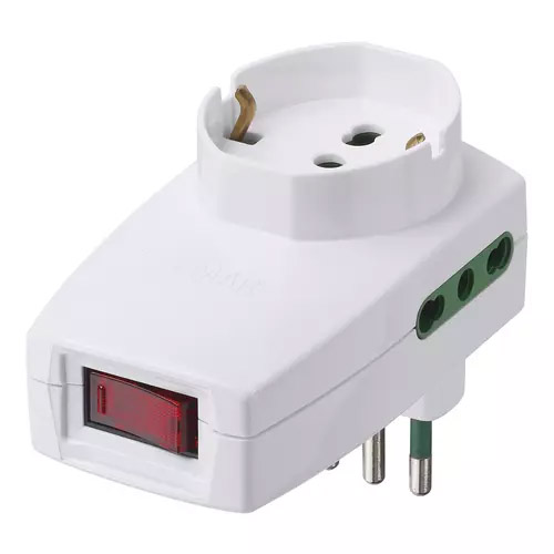 Vimar Adattatore Multiplo SICURY 250 V Sfalsato Verticale con Interruttore