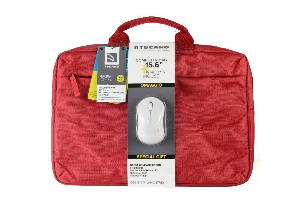 Tucano Idea Rossa Borsa per Notebook 15.6 Pollici con Mouse Wireless