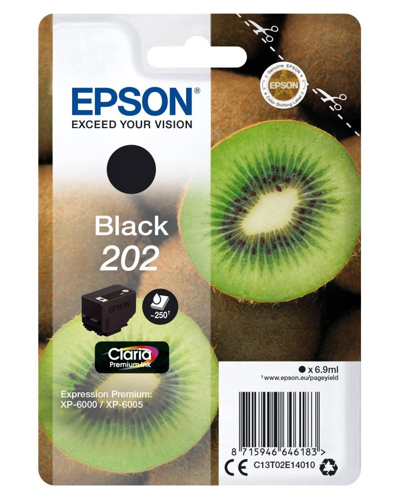 Epson Serie Kiwi 202 Nero Cartuccia Inchiostro Originale