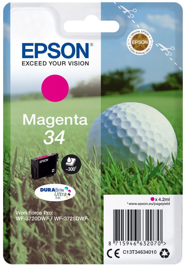 Epson Pallina da Golf 34 Magenta Cartuccia Inchiostro Originale