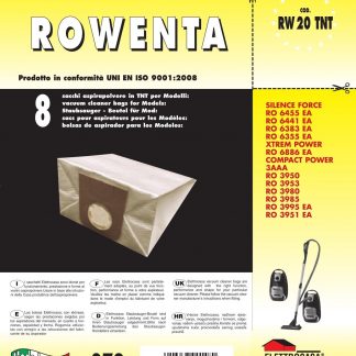 Elettrocasa RW20TNT Sacchetti Aspirapolvere in TNT per Rowenta 8 Pezzi