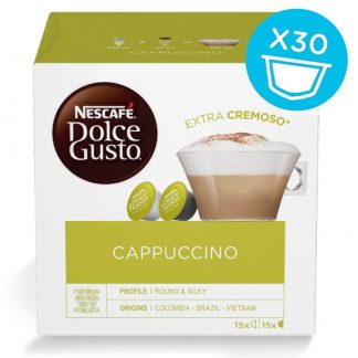 Nescafe Dolce Gusto Cappuccino Magnum Confezione 30 Capsule 15 Caffe e 15 Latte