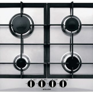 Glem DGP64GH Piano Cottura a Gas 60CM 4 Fuochi con Griglie in Ghisa