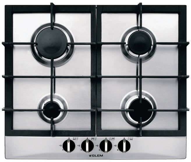 Glem DGP64GH Piano Cottura a Gas 60CM 4 Fuochi con Griglie in Ghisa