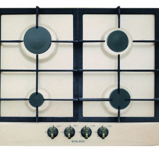 Glem DGP64GHAVE Sabbia Piano Cottura a Gas 60CM 4 Fuochi con Griglie in Ghisa