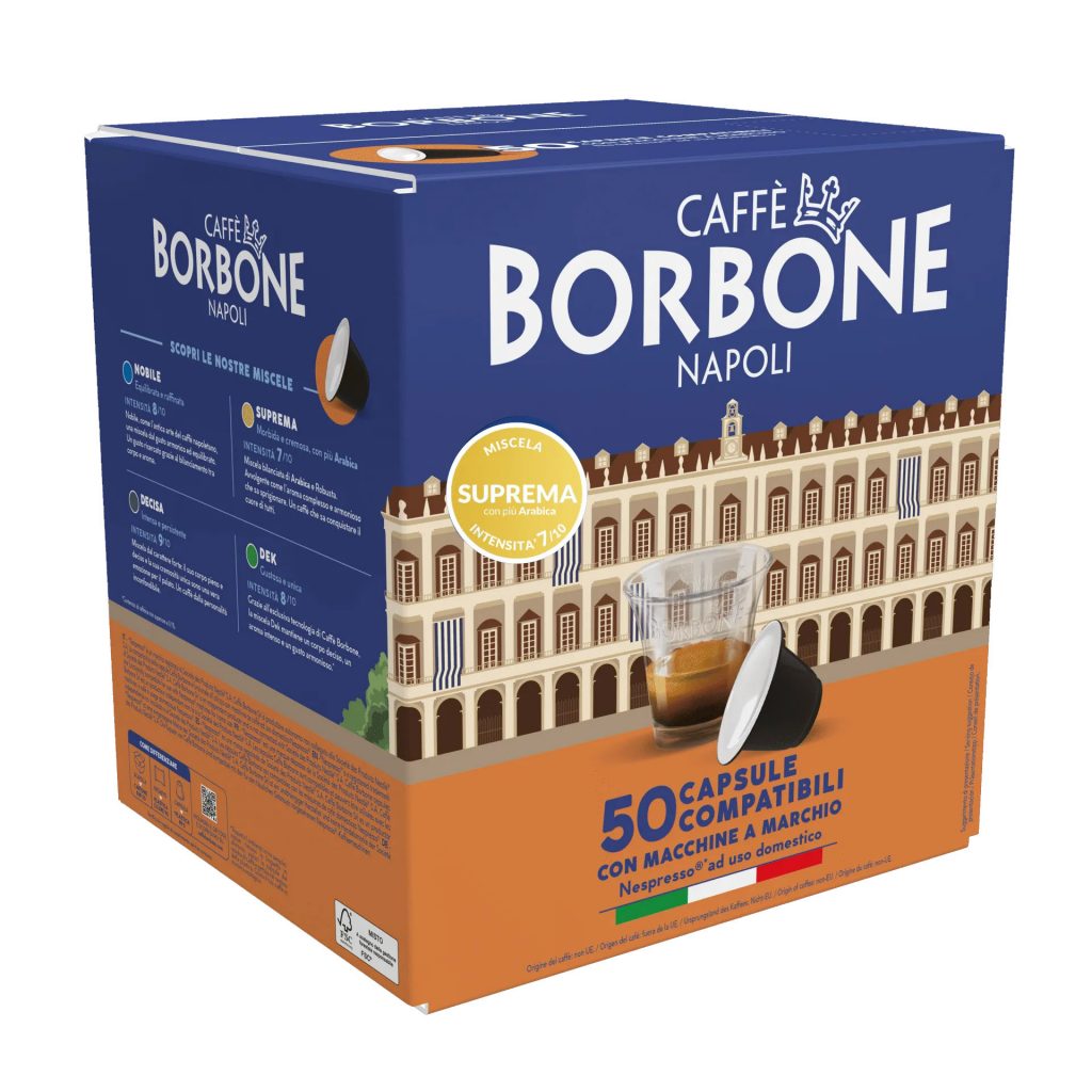 Caffe Borbone Confezione 50 Capsule Miscela Suprema Compatibili Nespresso