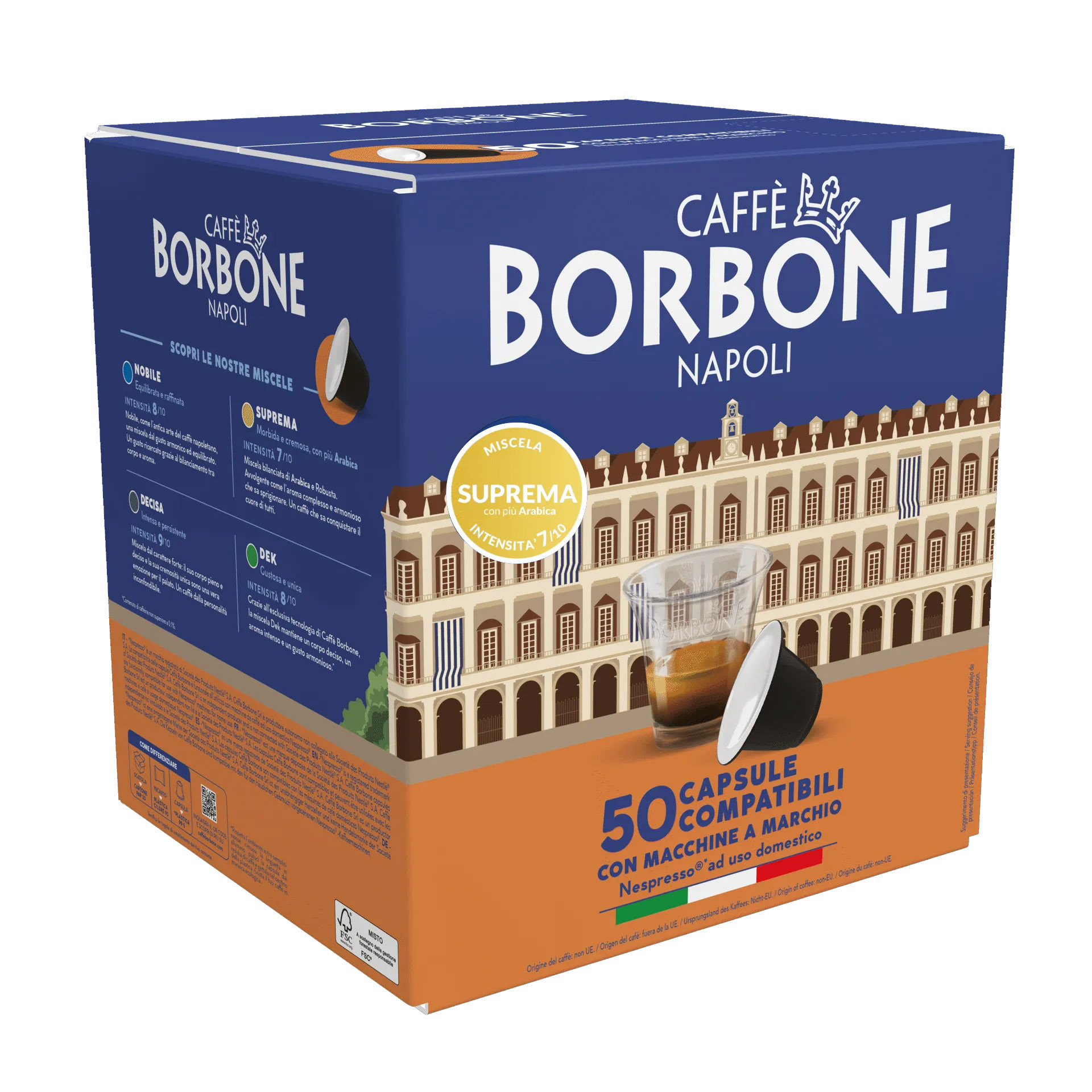 Caffe Borbone Confezione 50 Capsule Miscela Suprema Compatibili Nespresso