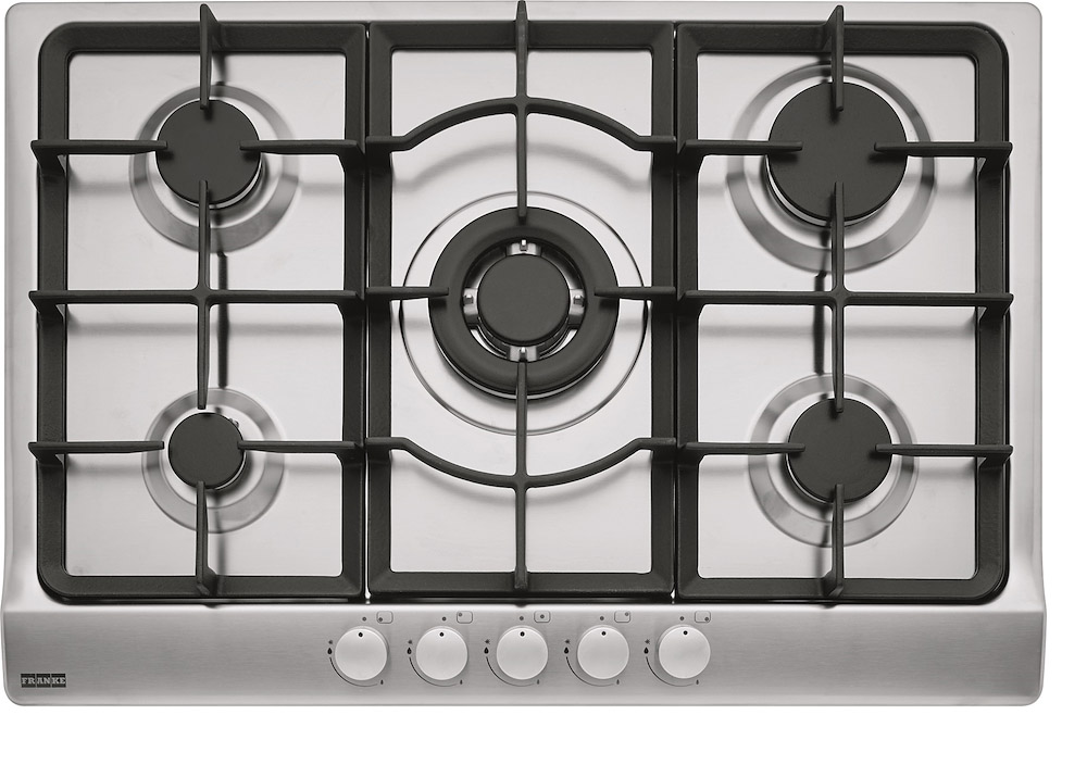 Franke FHSL7554GAVTCXSC Piano Cottura Gas 75CM 5 Fuochi con Griglie in Ghisa