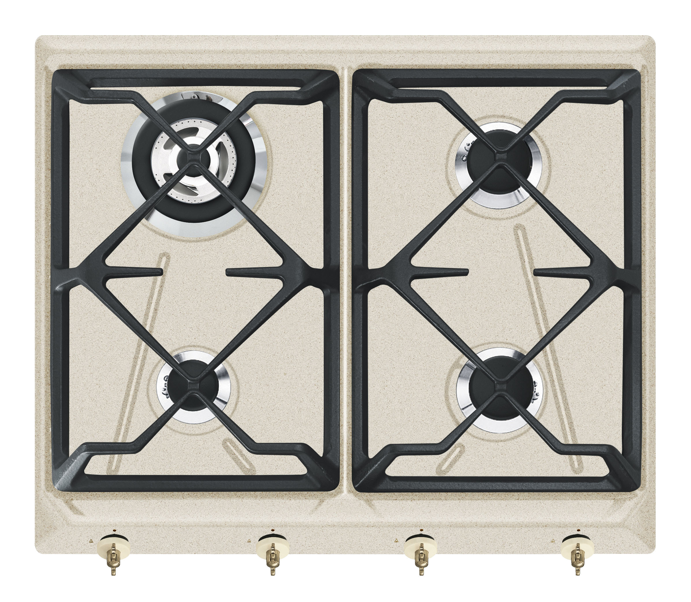 Smeg SRV864AVOGH2 Avena Piano Cottura Gas 60CM 4 Fuochi Griglie in Ghisa