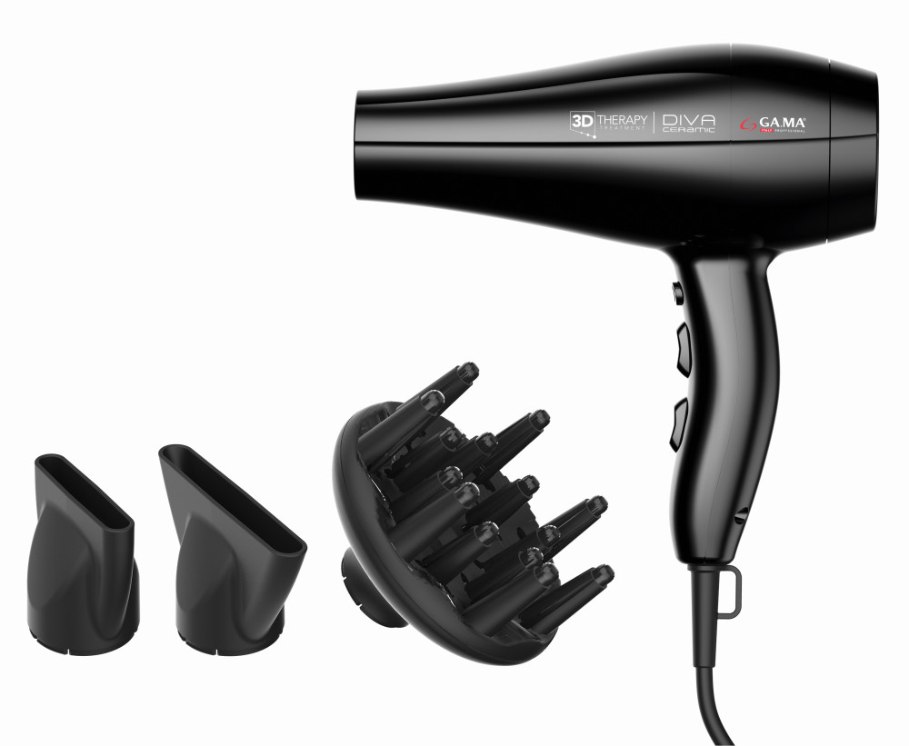Gama Diva 3D Asciugacapelli 2300W con Diffusore e 2 Bocchette