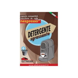 Elettrocasa AS47 Detergente Sgrassante per Macchine Caffe Nespresso 6 Caps