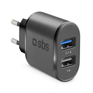 SBS Caricabatterie 10 Watt Ricarica Rapida con 2 Porte USB