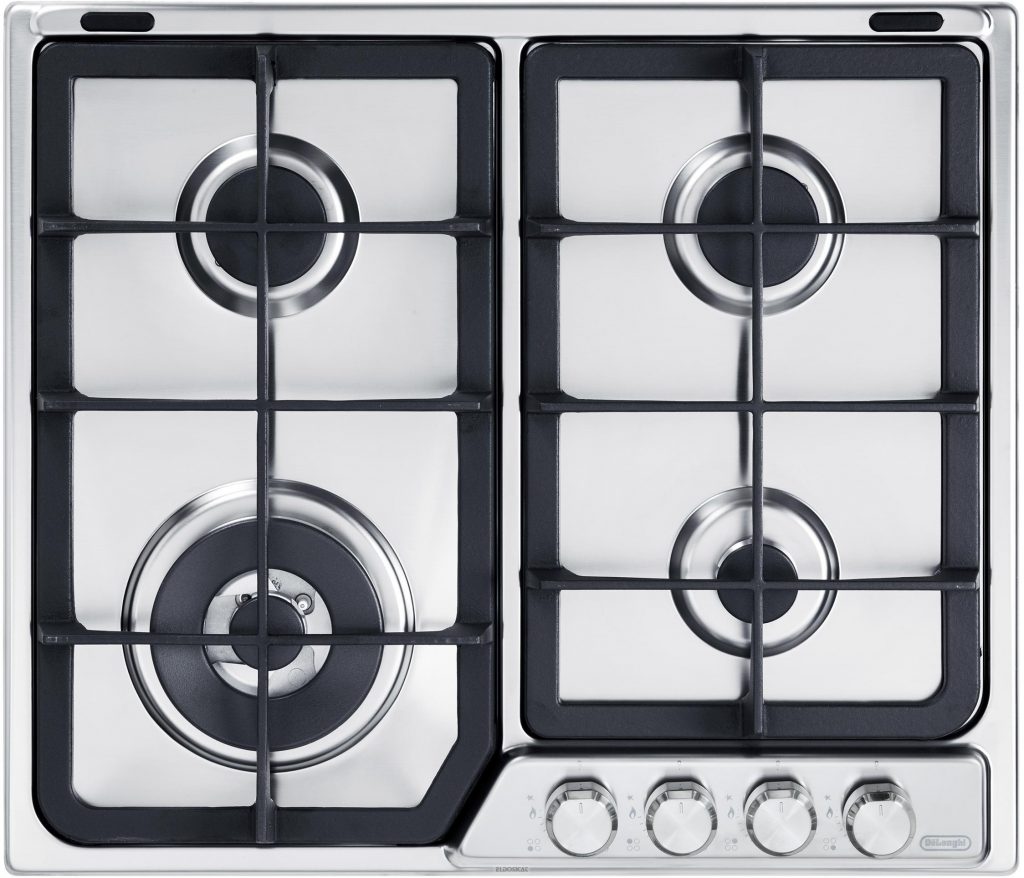 De Longhi PFI46GH Piano Cottura a Gas 60CM 4 Fuochi con Griglie in Ghisa