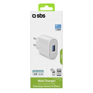 SBS Caricabatterie 10 Watt Ricarica Rapida Porta USB 2.1A Intelligent Charge